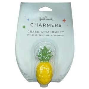 Hallmark Charmers Pineapple Charm Attachment Yellow Green Glassware Identifier